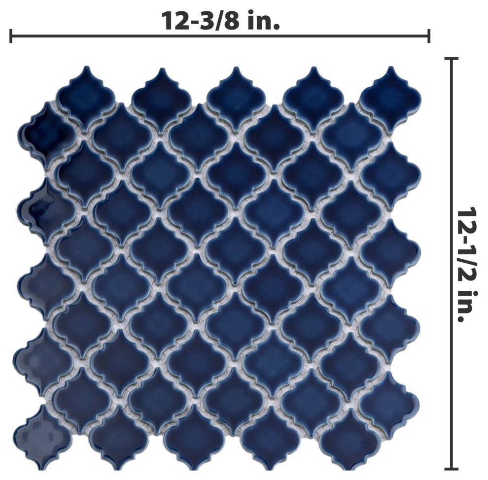 Hudson Tangier Mosaic Floor and Wall Tile, Smoky Blue