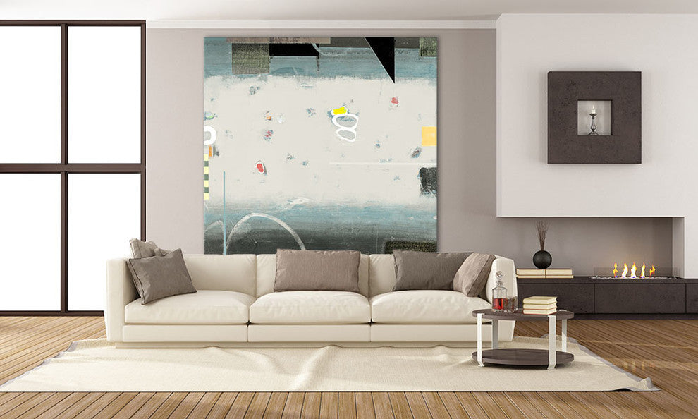 "Silver Beach A" Fine Art Canvas Print, 72"x72"