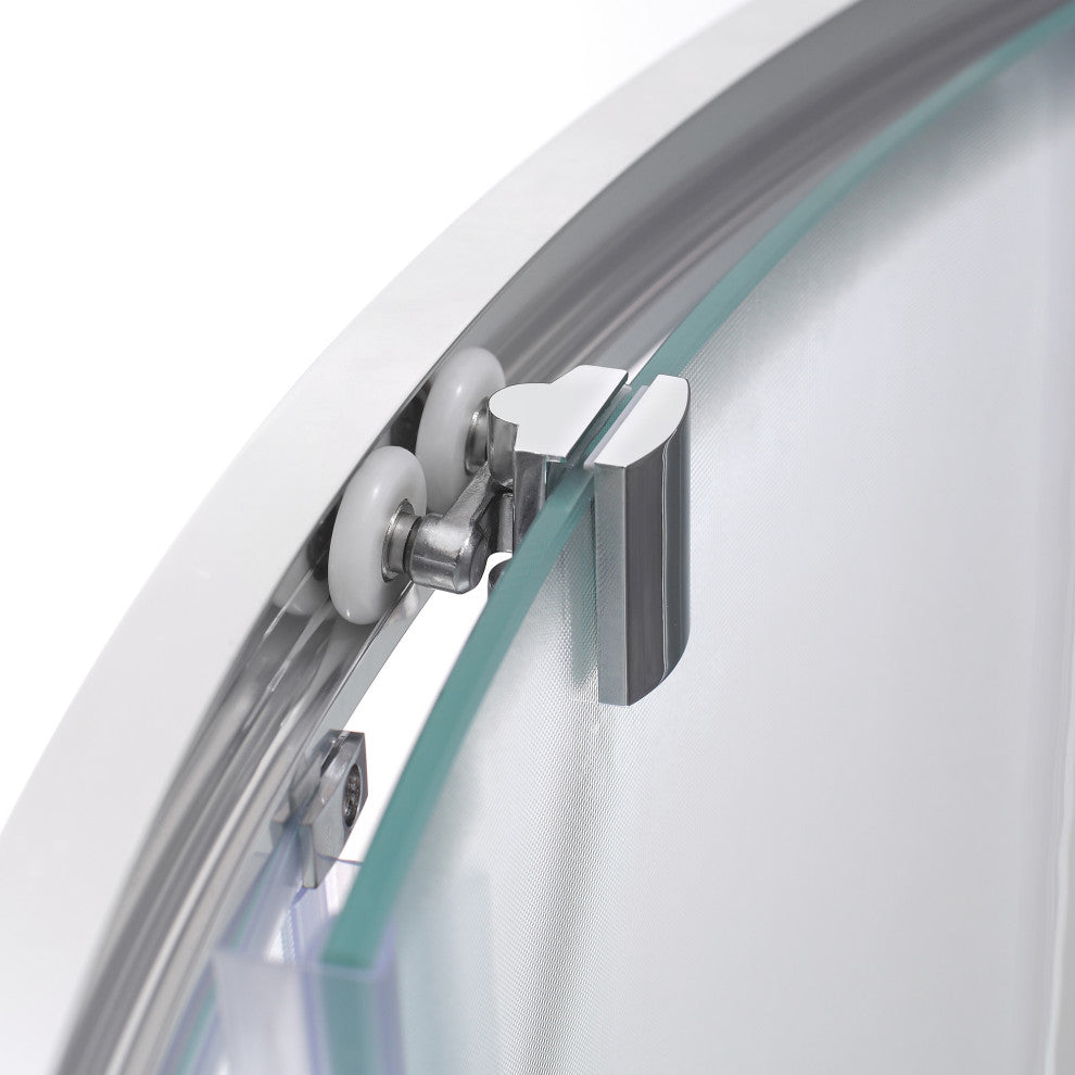 Ove Decors Breeze 32 Shower Kit, Frosted Walls and Base, Polished Chrome