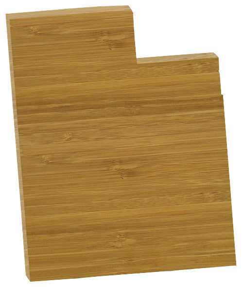 State Shaped Cutting Boards, Amber Bamboo, Utah