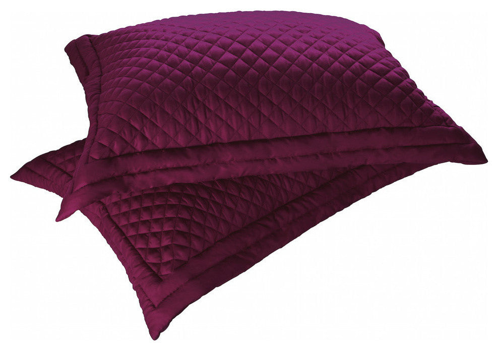 Microfiber Stain and Water Resistant Diamond Quilt Standard Shams, Set of 2