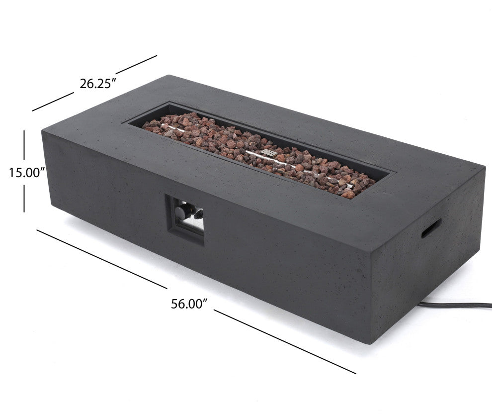 Coral Bay Outdoor Aluminum Khaki Chat Set With Fire Table, Dark Gray