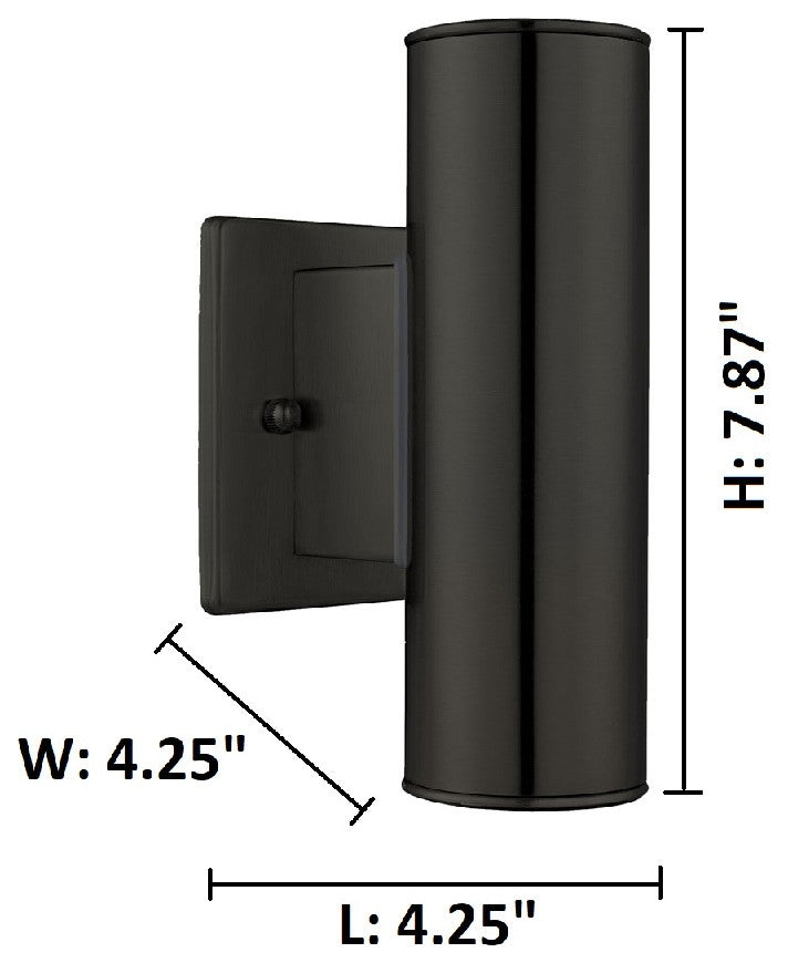 1x50W Outdoor Wall Light, Matte Black Finish, 2 Light