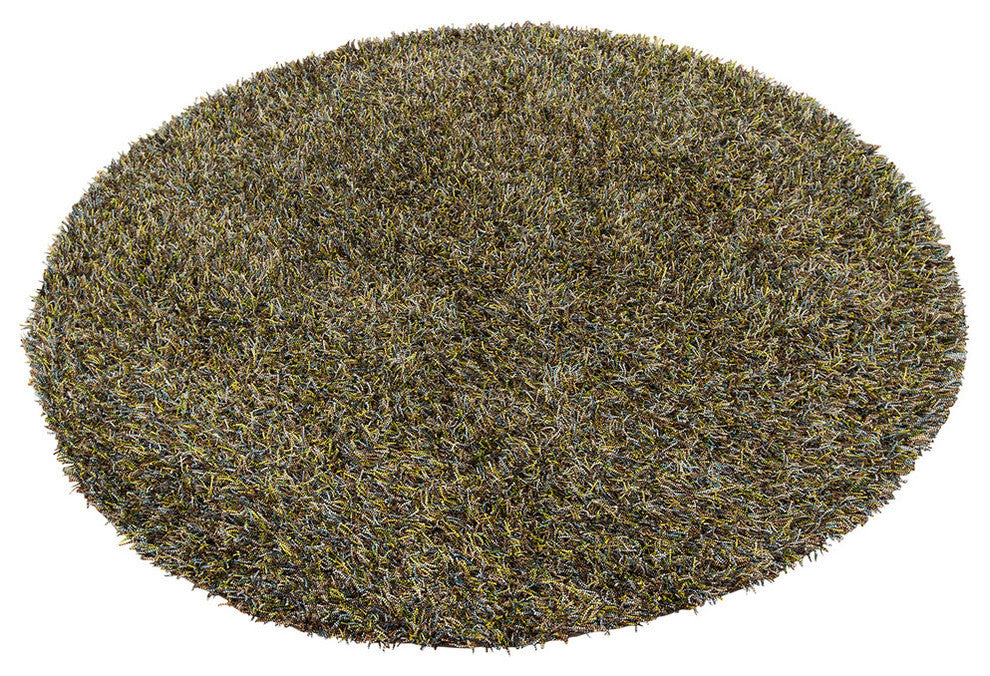 Astrid Contemporary Area Rug, Brown, 7'9" Round