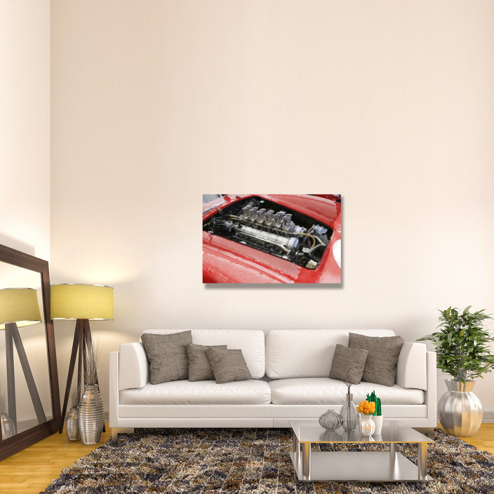 "Ferrari 250 GTO Engine Watercolor" Fine Art Print