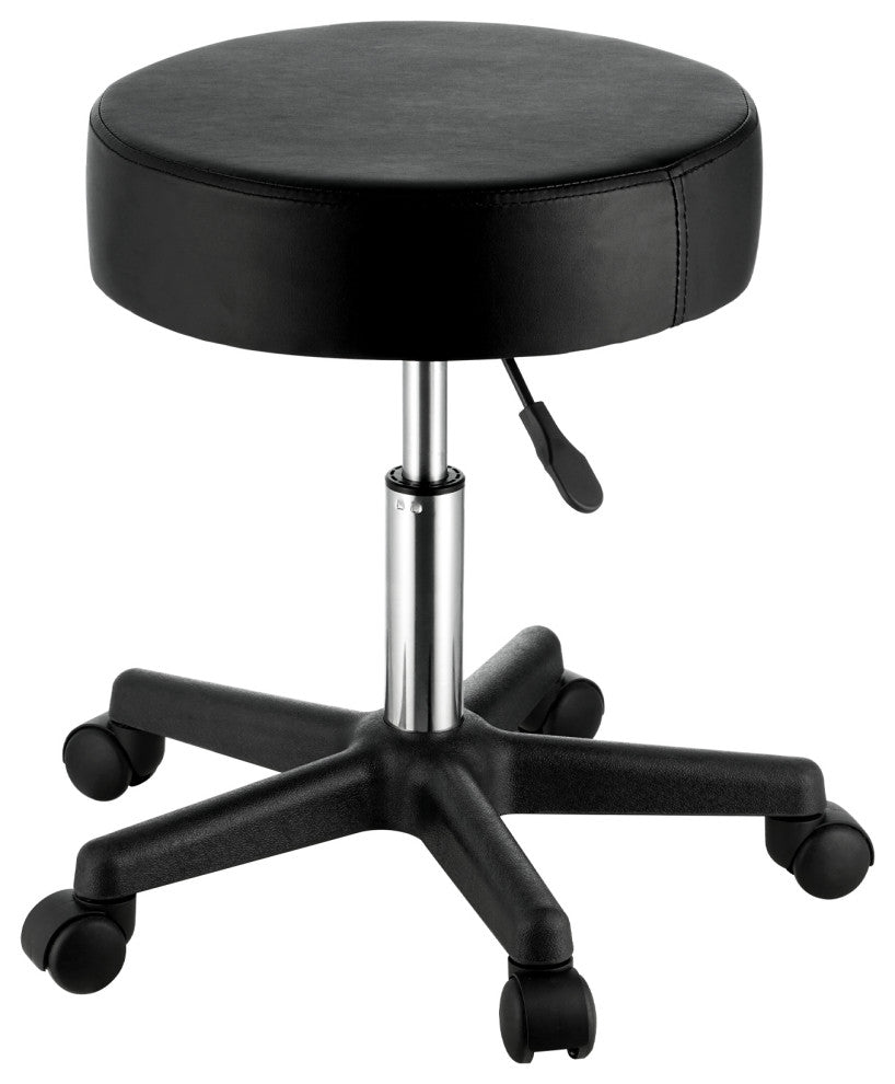 VEVOR Round Rolling Stool Swivel Stool With Wheels PU Leather Height Adjustable