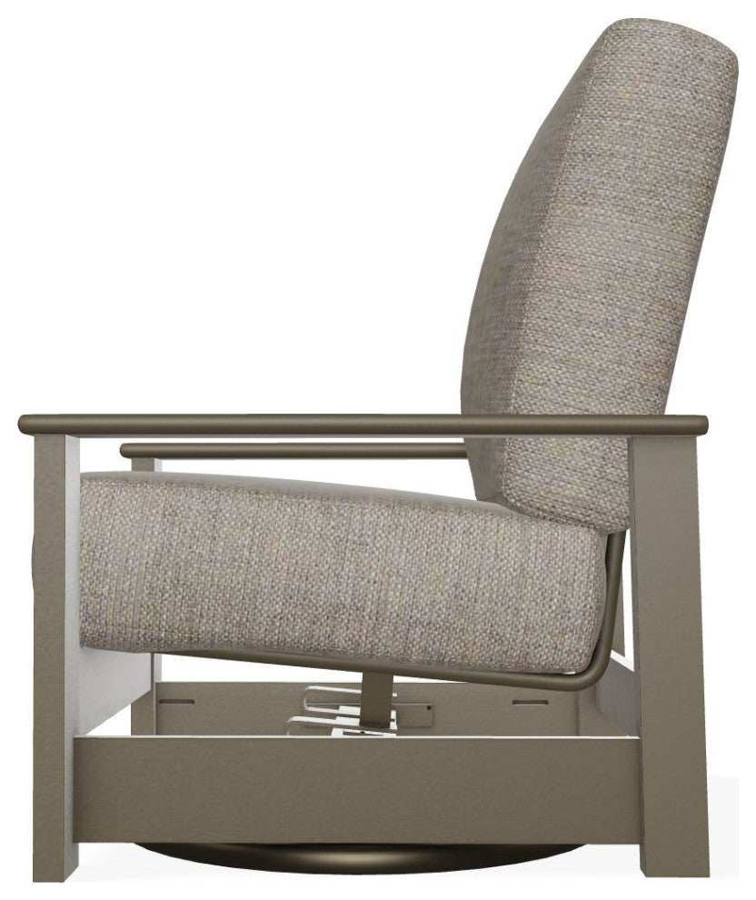 Leeward Deep Seat Outdoor Hidden Swivel Rocker, Cast/Beachwood