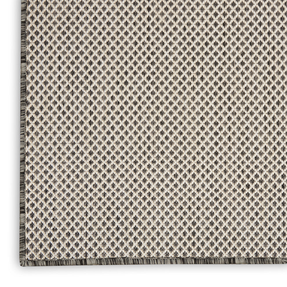 Nourison Courtyard 8' x Square Ivory/Charcoal Modern Rug