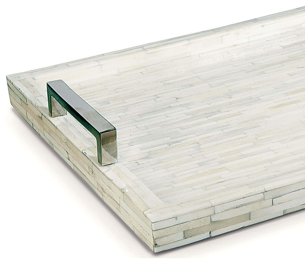 White Bone and Nickel Tray