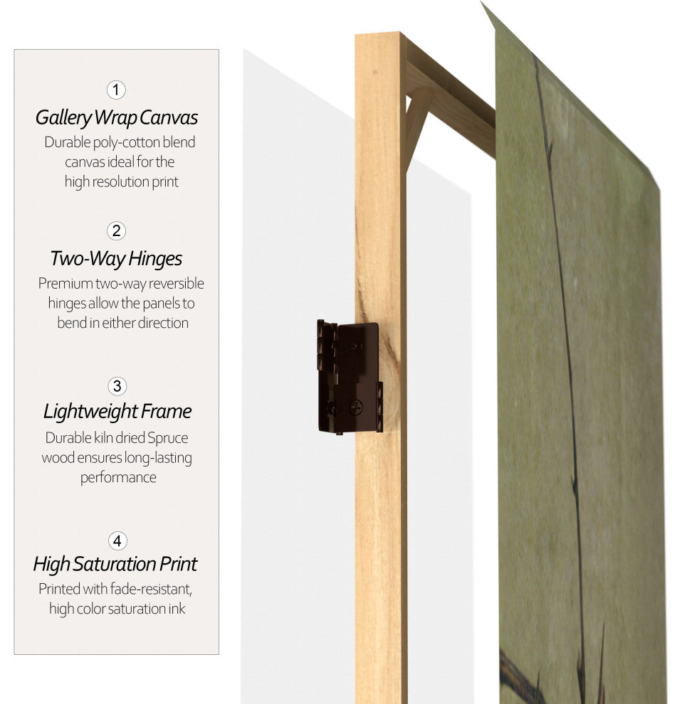 6' Tall Double Sided Birds in the Trees Canvas Room Divider