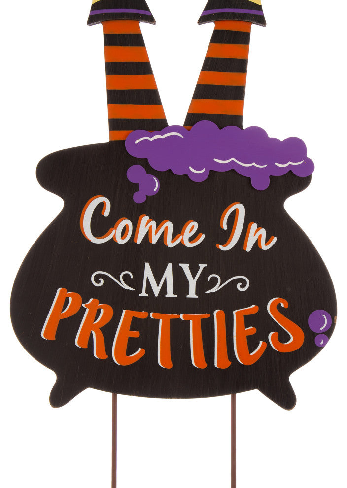 32"H Halloween Wooden Witch Yard Stake or Standing Decor or Hanging Decor