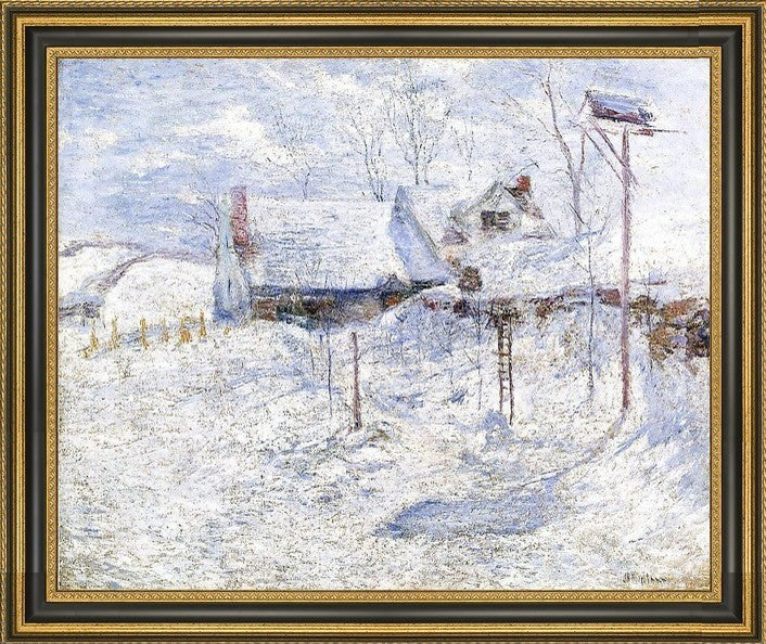 John Twachtman Last Touch of SunFramed Premium Canvas Print, 16"x20"