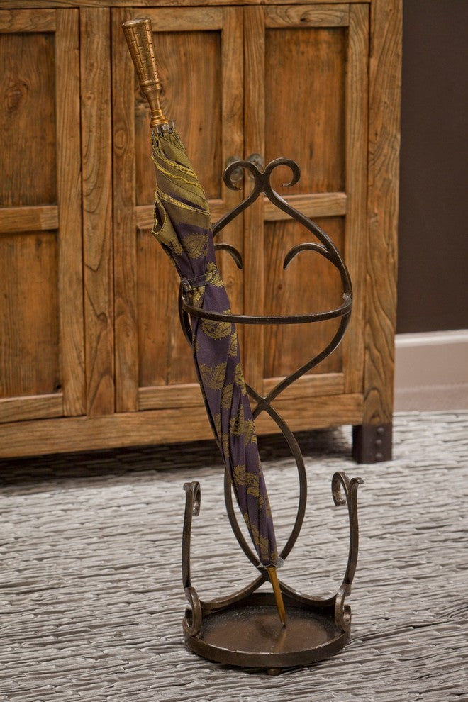 Flare Scroll Umbrella Stand, Bronze