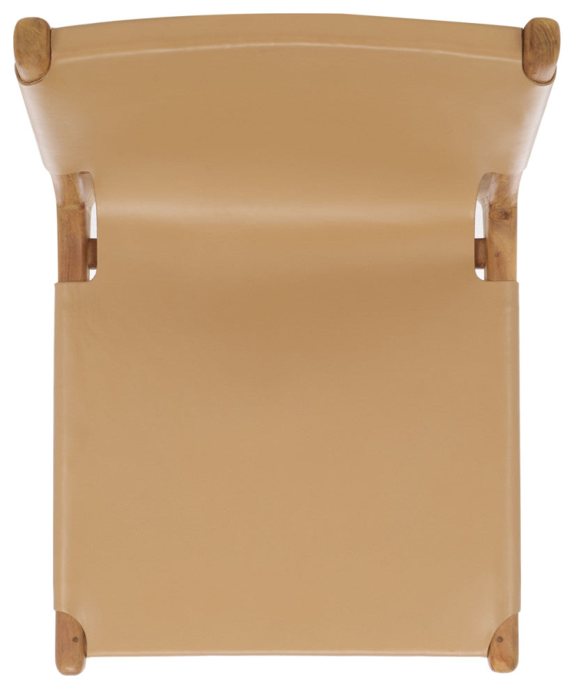 Safavieh Couture Cassaphina Leather Dining Chair, Tan/Natural