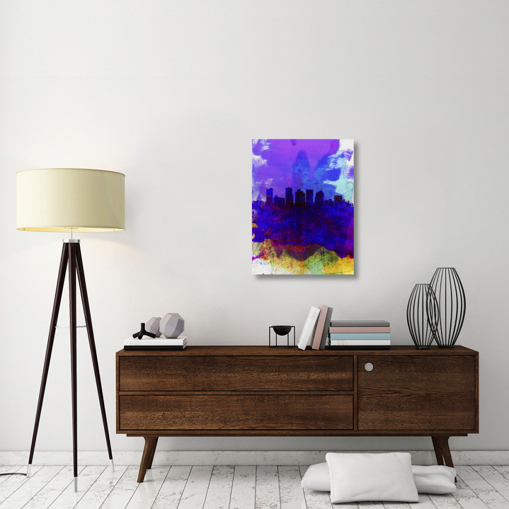 "Phoenix Watercolor Skyline 1" Fine Art Print