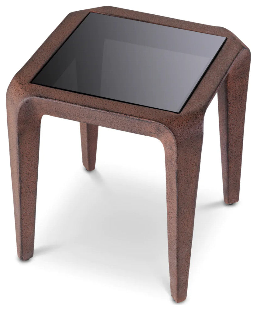 Oxidized Aluminum Side Table, Eichholtz Quentin