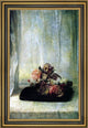 John La Farge Roses on a Tray  Framed Premium Canvas Print, 18"x27"