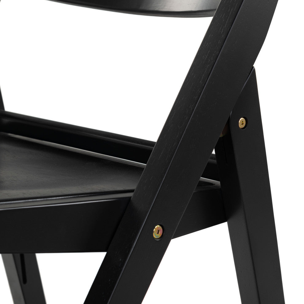 Safavieh Couture Jacie Wood Seat Folding Chair, Set of 2, Black