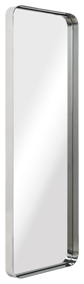Ultra Stainless Steel Rectangular Wall Mirror, Silver, 18"x48", Polished