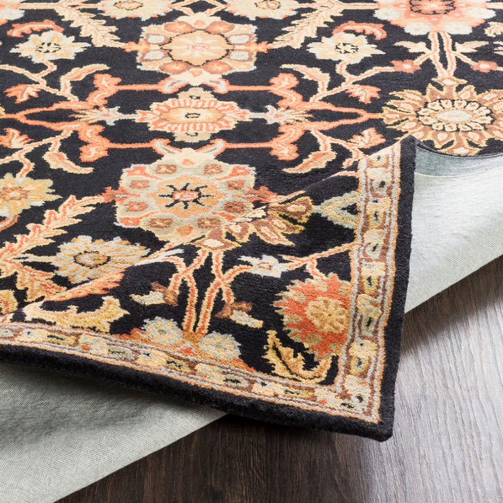 Surya Middleton AWMD-2073 Traditional Area Rug, Black, 6' Round