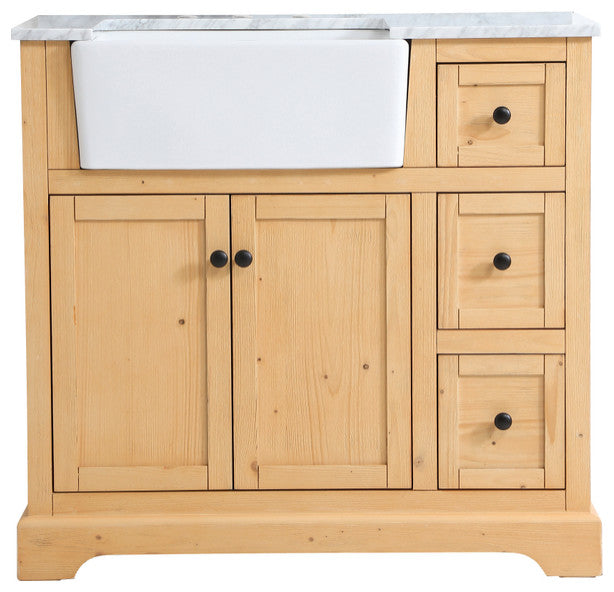 Home Living 22" Farmhouse Natural Wood-Light Bathroom Vanity