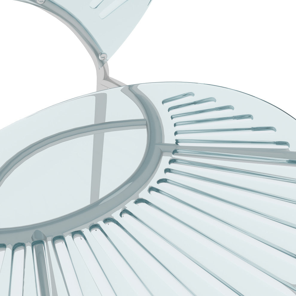 Opulent Plastic Dining Side Chair, Chrome Base Set of 4, Smoke