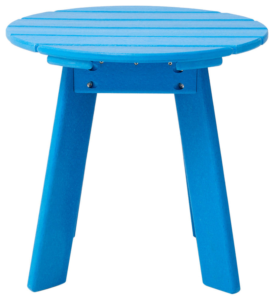 20"D Outdoor Patio HDPE Round Side Table, Bule