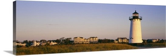 "Edgartown Lighthouse Marthas Vineyard MA" Canvas Art, 36"x12"x1.25"