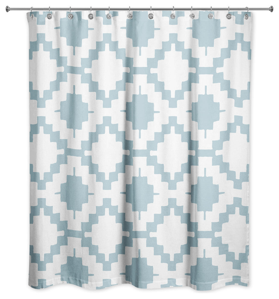 Blue Aztec 71x74 Shower Curtain