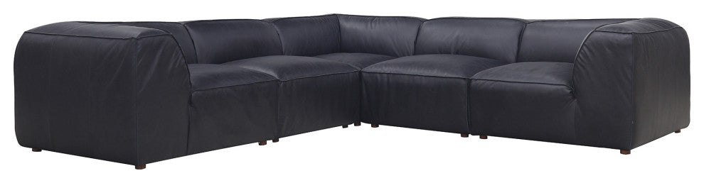 Form Dream Modular Sectional Vantage Black Leather, Black