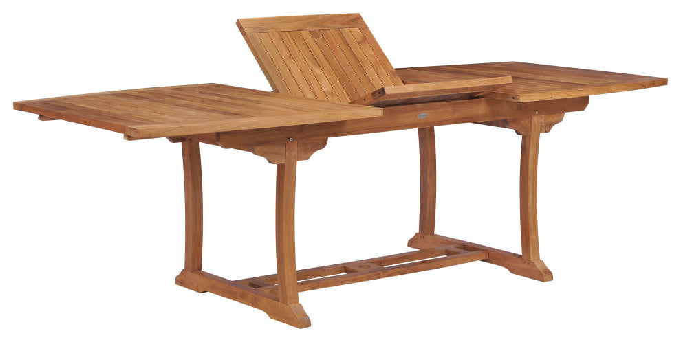 Teak Wood West Palm Semi Oval Patio Dining Extension Table