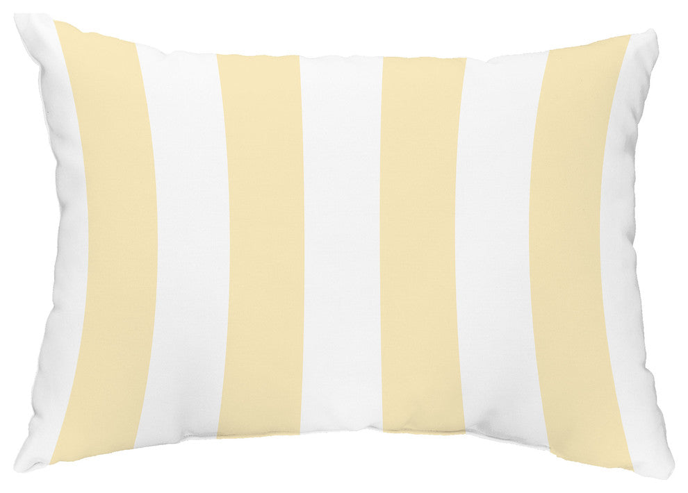 Rugby Stripe 14"x20" Decorative Stripe Outdoor Pillow, Yellow