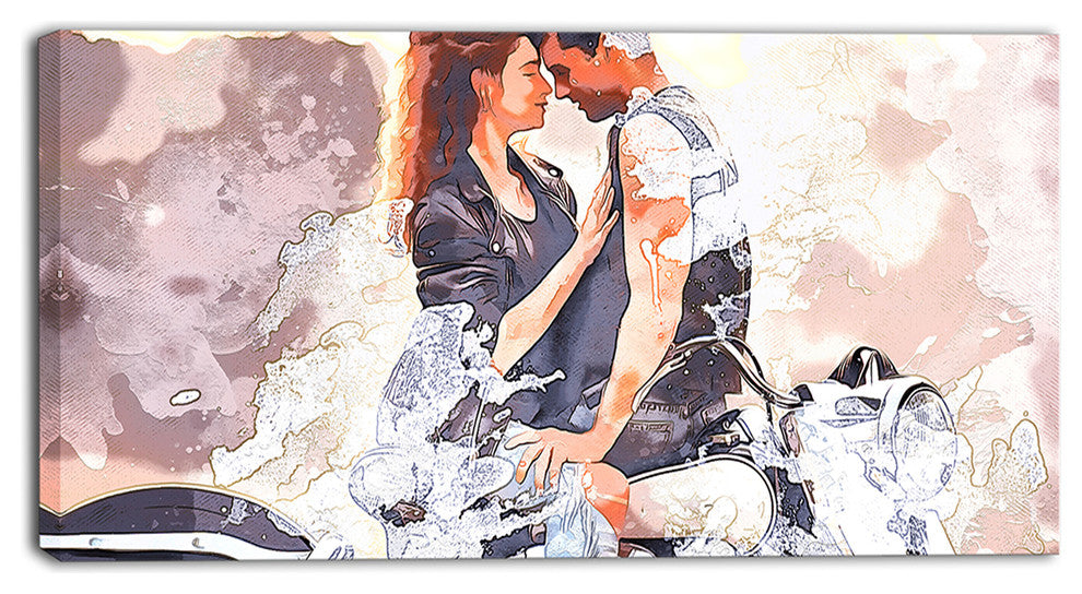 "Romance on a Chopper" Canvas Painting