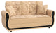 Convertible Loveseat, Padded Chenille Fabric Seat With Floral Pattern, Beige
