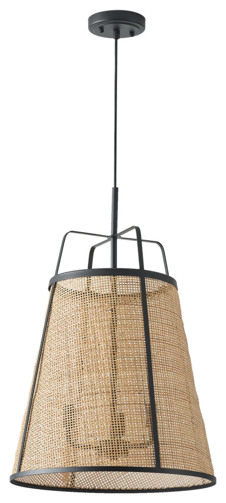 Farmhouse 3-Light Hand Woven Bamboo Kitchen Island Pendant Light Fixture