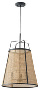 Farmhouse 3-Light Hand Woven Bamboo Kitchen Island Pendant Light Fixture
