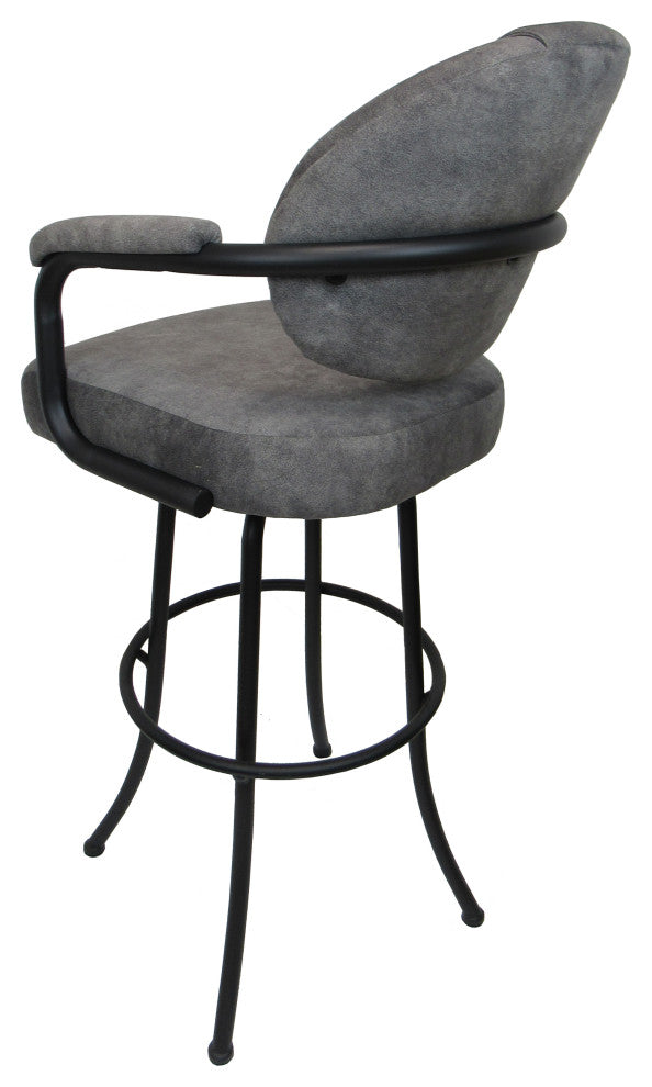 Swivel Counter 26", 30" or Extra Tall 34" Metal Bar Stool M-70, Trendy Pewter - Black, 26"