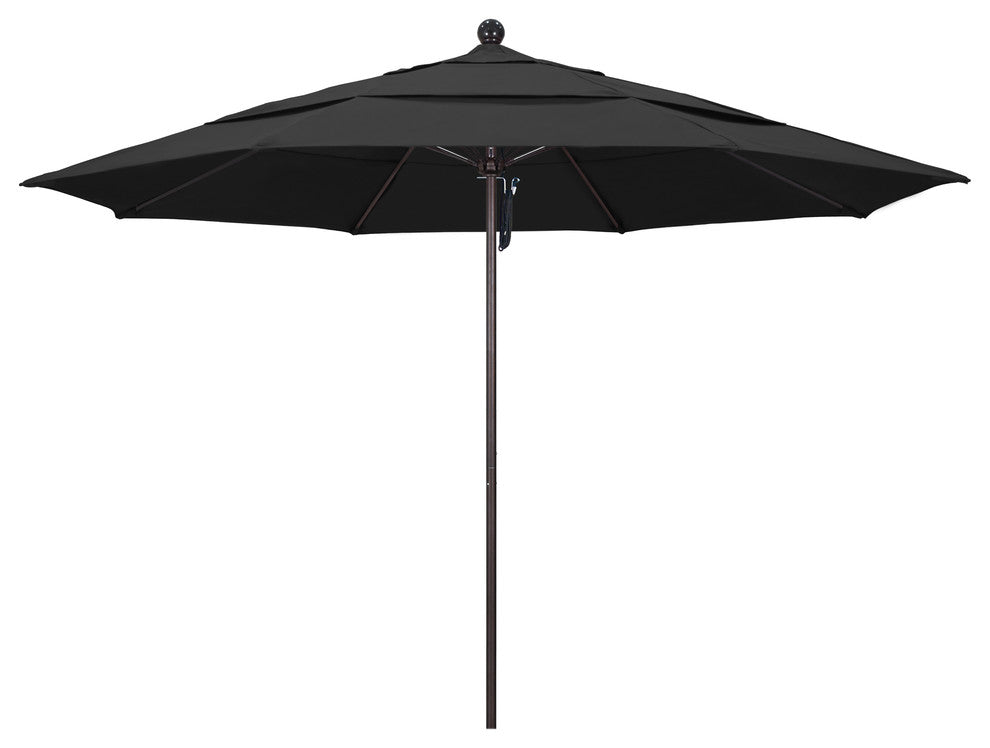 11' Fiberglass Umbrella Bronze, Pacifica, Black, 11'