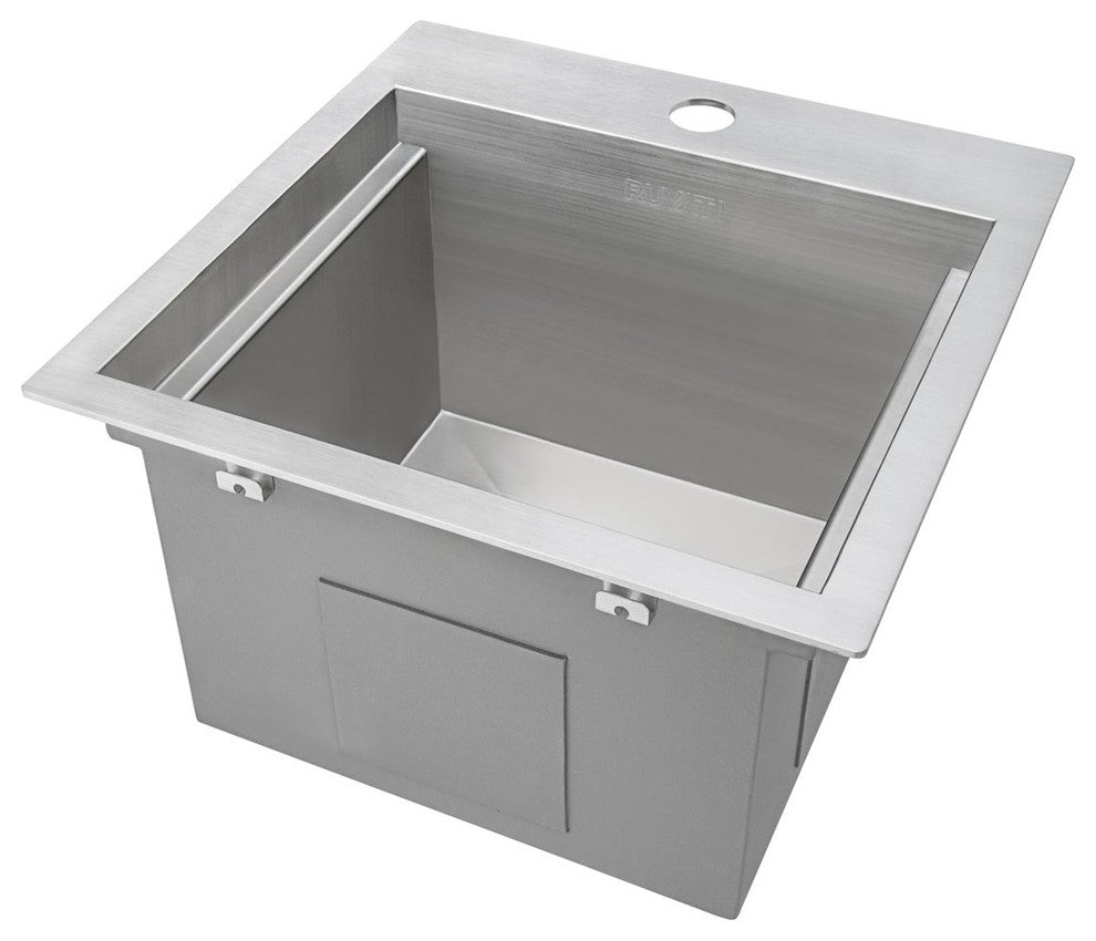 Ruvati 15" Workstation Drop-in Bar Prep RV Sink Stainless Steel, RVH8215
