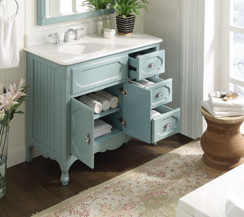 42" Victorian Cottage-Style Knoxville Bathroom Sink Vanity
