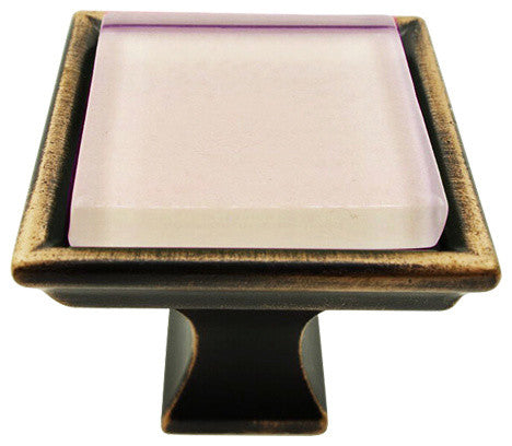 Iridescent Pearl Green Crystal Glass Oil Rubbed Bronze Madison Classic Knob