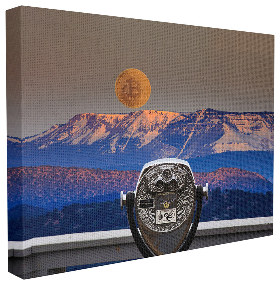 Bitcoin on the Horizon  Stretched Canvas Wall Art, 30x40