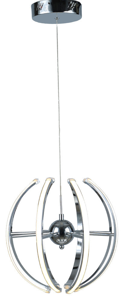 Chrome Aluminum Frame LED Strip Orb Light Fixture