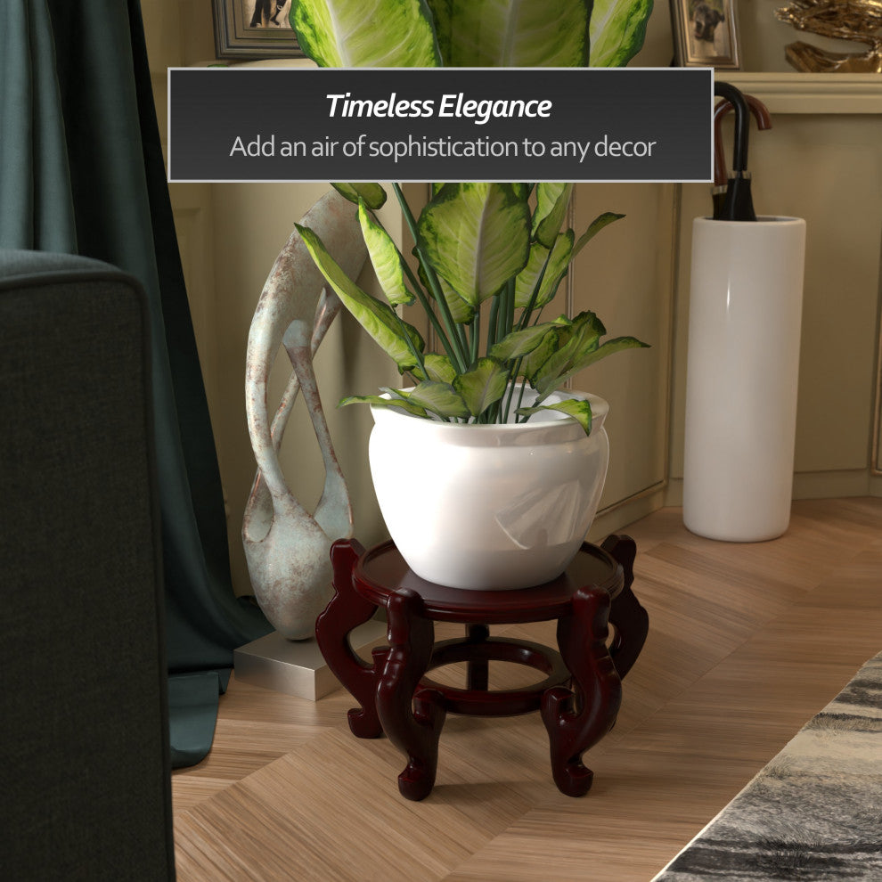 Rosewood Fishbowl Stand, Size 12.5" Base Diameter