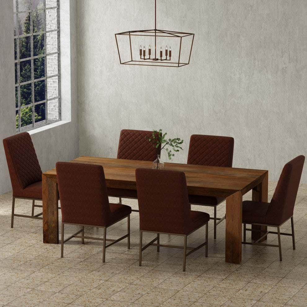 Parker House Crossings Downtown 86 In. Dining Table With 6 Upholstered Chairs