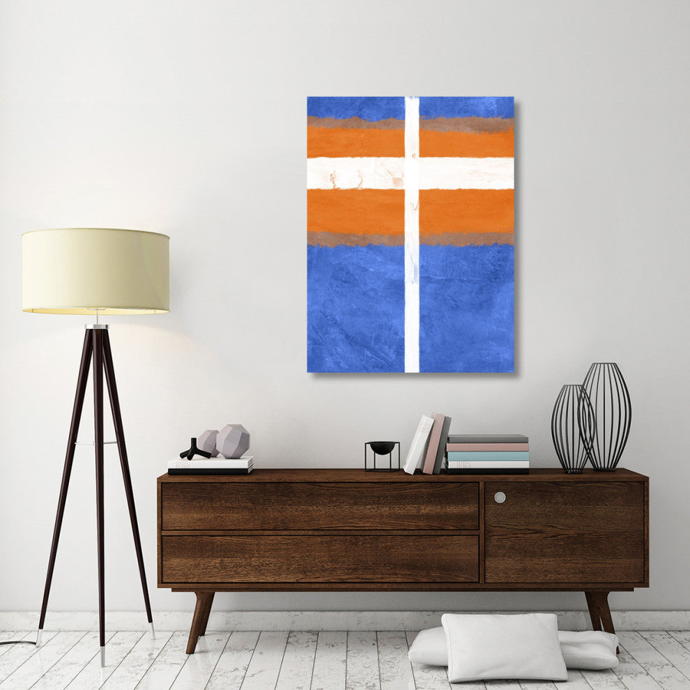"Blue And Orange Abstract Theme 3" Fine Art Print