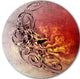 Medieval Dragon Tattoo Sketch, Digital Art Disc Metal Wall Art, 36"