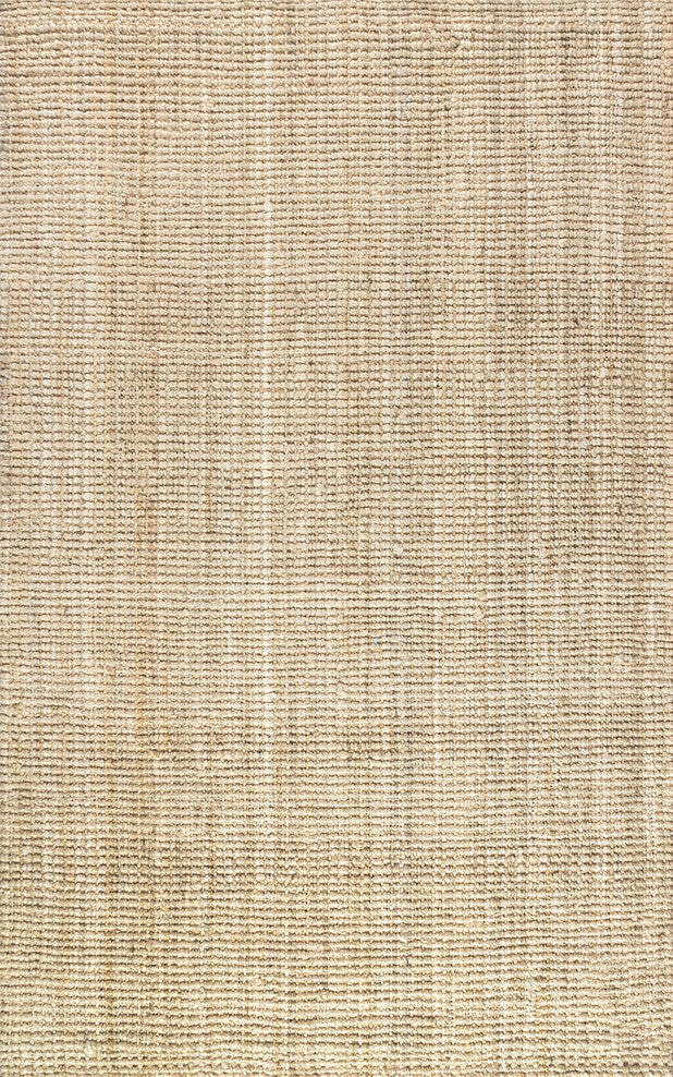 Hiro Hand Woven Chunky Jute Ivory 5' x 8' Area Rug