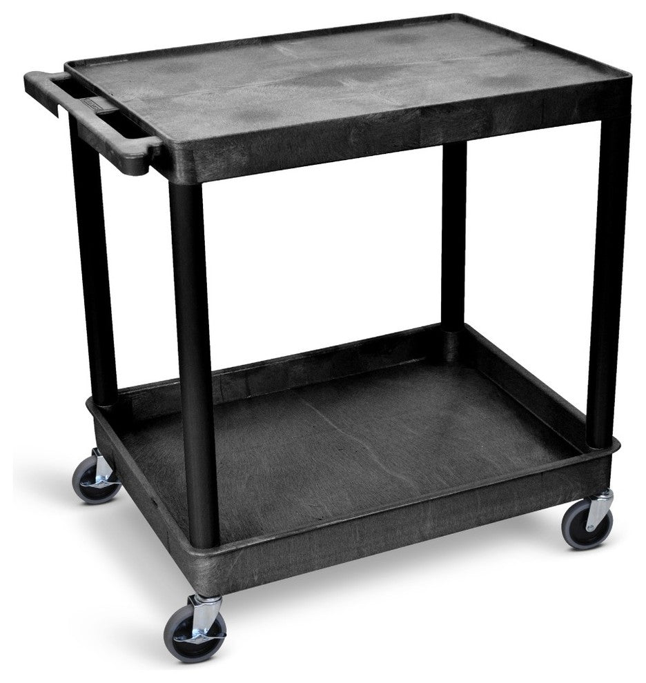 Luxor 2-Shelf Large Black Tub Cart