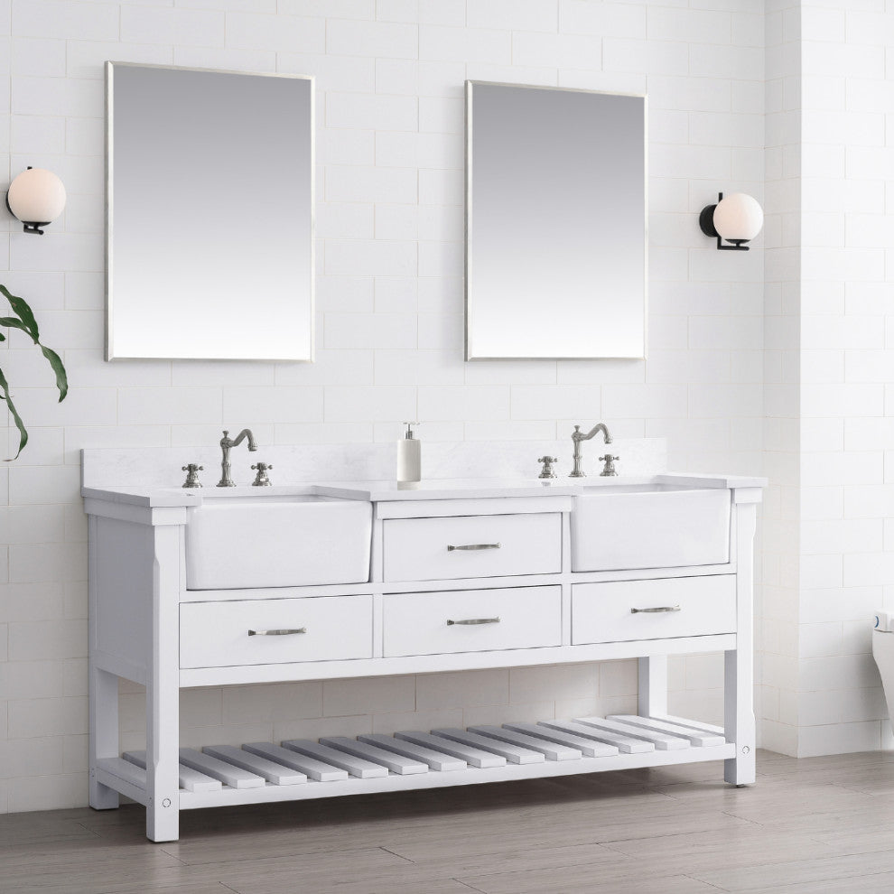 Wesley 72" Bathroom Vanity, White